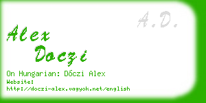 alex doczi business card