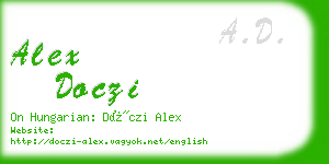 alex doczi business card